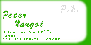 peter mangol business card